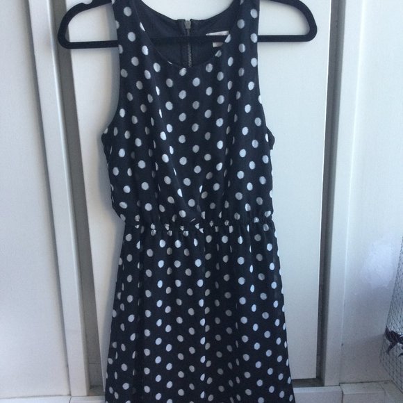 Xhilaration Black and White Polka Dot Mini Dress size s - Picture 1 of 2